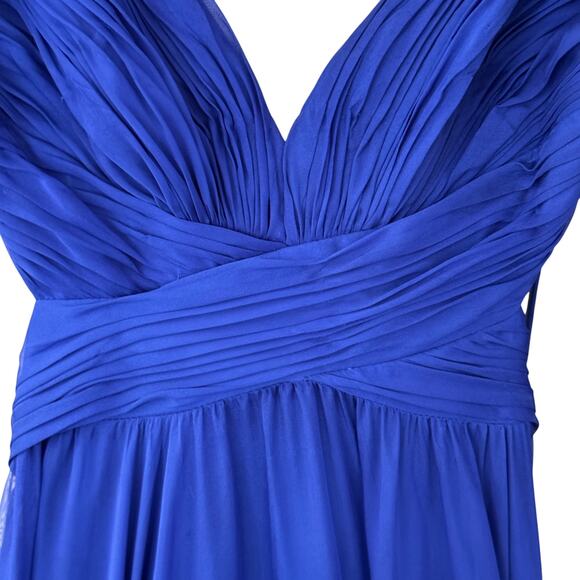 Mac Duggal 67911 Ruffle Tiered Cut Out Chiffon Gown Dress Cobalt Blue Size 0 NWT - Picture 7 of 12